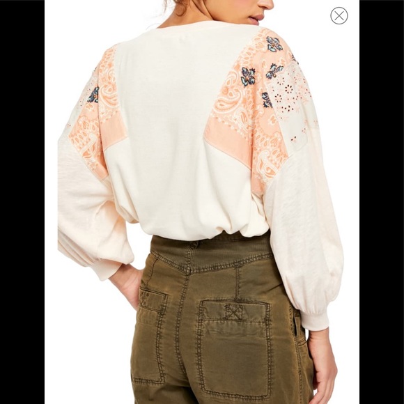 Free People Feelin' It Patch Alabaster Combo Shirt - Picture 9 of 14